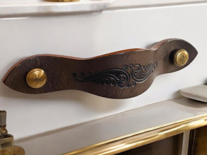 Leather Furniture Handle Antique Engraved Screws A