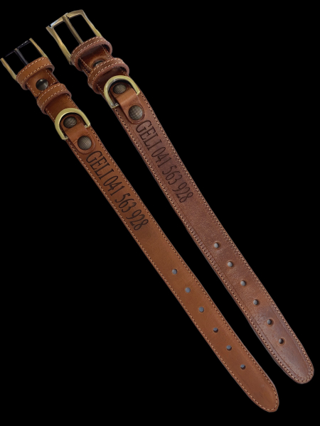 Personalized leather dog collar