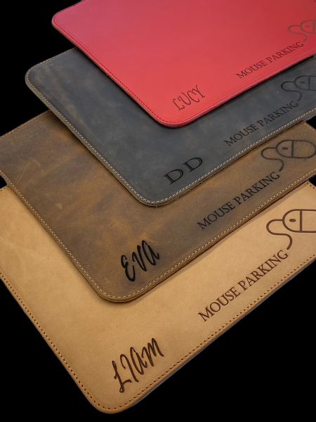 Big double leather mouse pad - personalized 