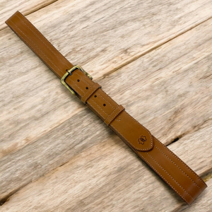 Usnjeni moški pas za kavbojke barve konjak, širina 4 cm