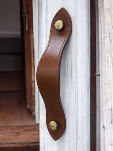 Furniture Handle Leather Stitched Antique Eng. Screws A