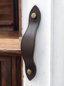 Furniture Handle Leather Stitched Antique Eng. Screws A
