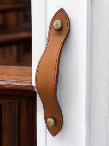 Furniture Handle Leather Stitched Antique Eng. Screws A