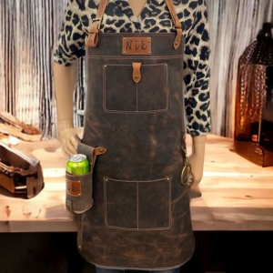 Personalizirani Usnjeni predpasnik za žar CHEF