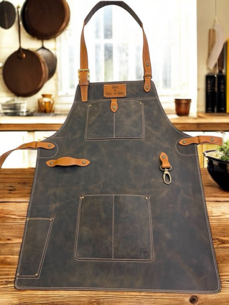 Custom cooking leather apron bbq GRILL MASTER