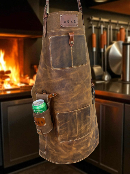 Custom cooking leather apron bbq GRILL MASTER