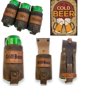 Ročno izdelano usnjeno držalo za pivo dddesign.live