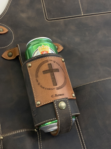 Ročno izdelano usnjeno držalo za pivo dddesign.live