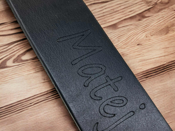 Grey leather belt Elite 3.5 cm wide