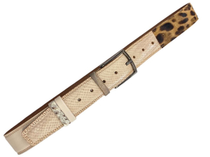 Unikatni Usnjeni ženski Pas marelični Jaguar 4cm