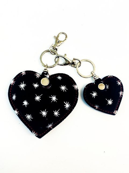 Leather keychain STARS  4 dimensions