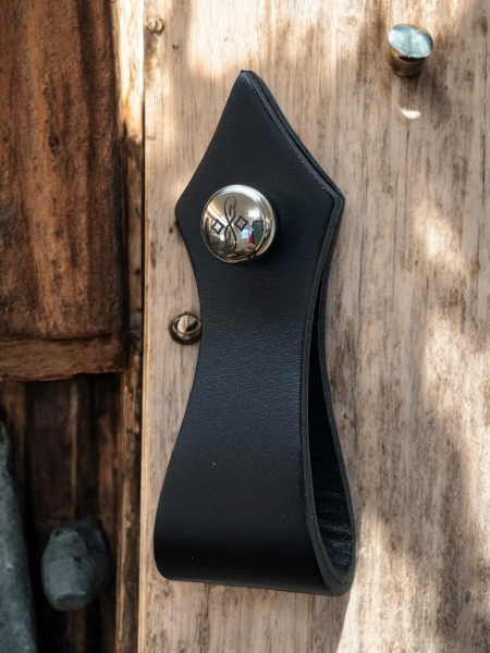 Furniture Knob or Handle Silver Engraved Screws