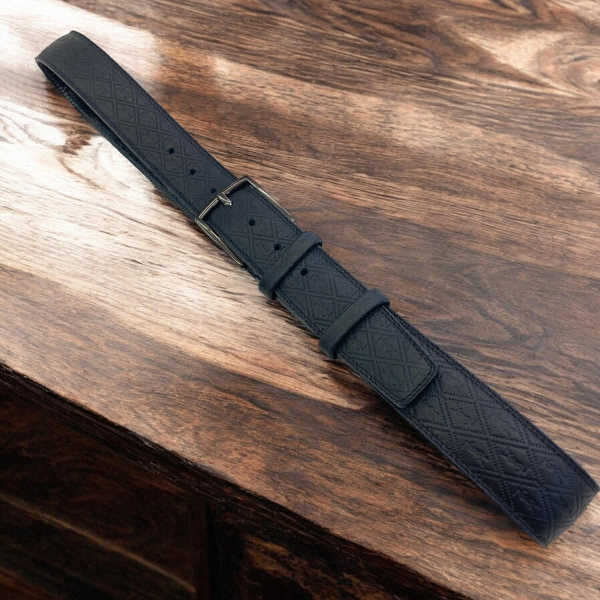 Luxury men's leather belt motif ysl 4cm