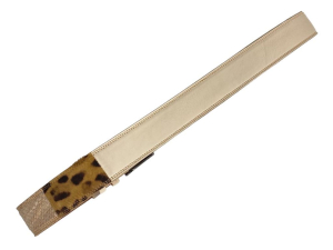 Usnjeni ženski pas peščeni Leopard in Jaguar 4cm