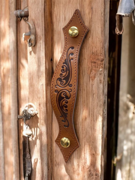Furniture Sewn Handle Rustic Gold O Screws