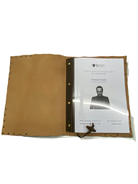 Leather aprons and menus for caterers
