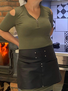 Leather aprons and menus for caterers