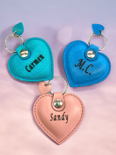 Custom keychains Leather full soft heart