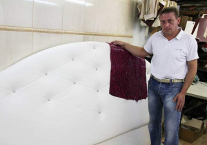 Upholstery with natural leather