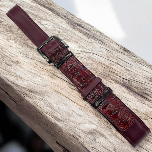Premium Wine red leather belt, 4 cm wide