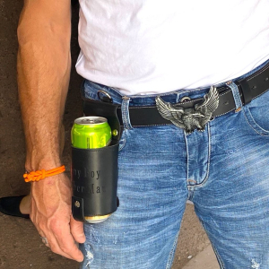 Usnjeno držalo za pivo, držalo za napitke dddesign.live