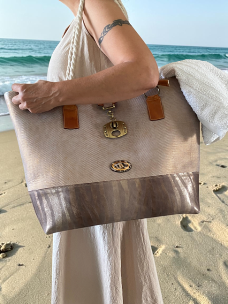 Premium Large 100% Leather Beach Bag