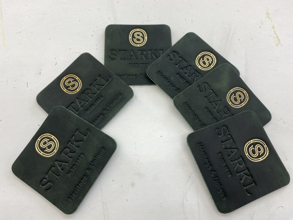 Personalized leather coaster set of 4 pcs