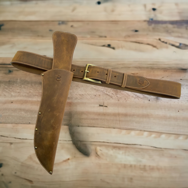 Leather belt + knife sheath