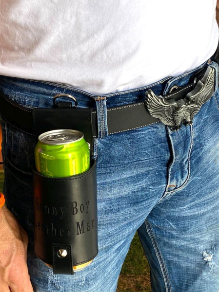 Ročno izdelano usnjeno držalo za pivo dddesign.live